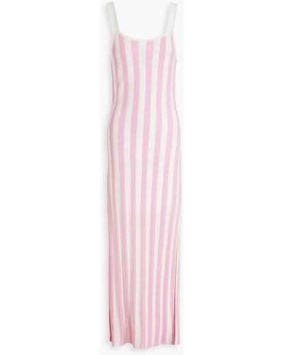 Solid & Striped The Kimberly Striped Ribbed-knit Maxi Dress - Pink