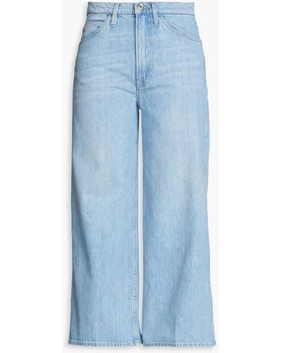 FRAME Le Italien Cropped High-rise Wide-leg Jeans - Blue