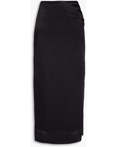 byTiMo Ruched Cady Midi Skirt - Black