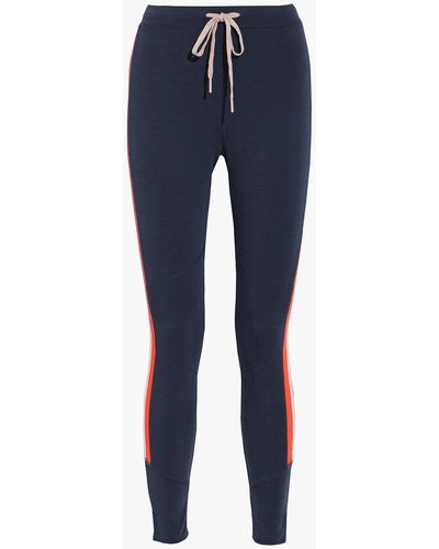 The Upside Magic Mountain Striped Stretch-jersey Track Trousers - Blue
