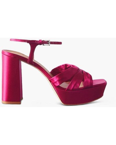 Reformation Monetta Satin Platform Sandals - Pink
