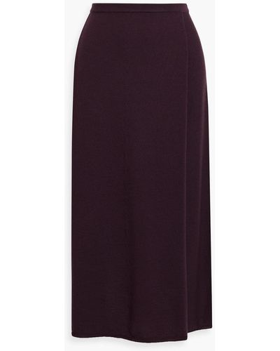 Iris & Ink Mira Merino Wool Midi Skirt - Purple