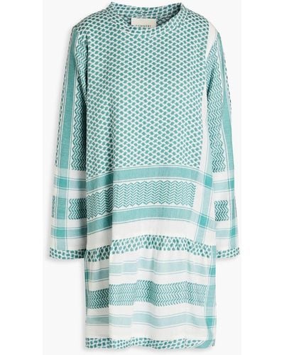 Summery Copenhagen Cotton-jacquard Mini Dress - Blue
