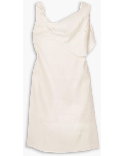 aaizél Draped Linen-blend Dress - White