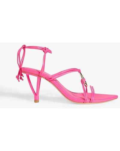 Aje. Leda Embellished Leather Sandals - Pink