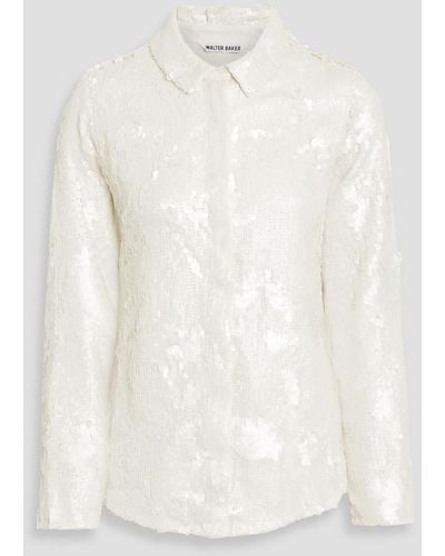 Walter Baker Athenea hemd aus tüll mit pailletten - Weiß