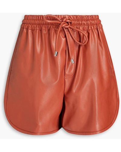 A.L.C. Coated Faux Leather Shorts - Red