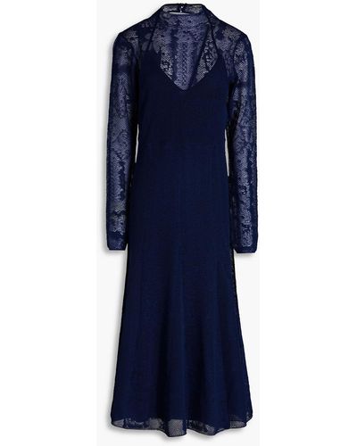 By Malene Birger Open-back Knitted Midi Dress - Blue