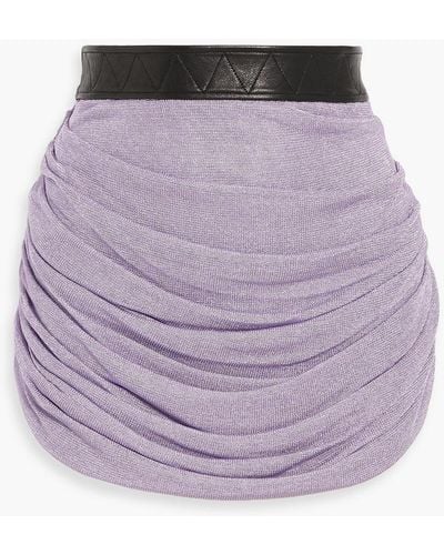 Khaite Dratton Draped Metallic Tulle Mini Skirt - Purple
