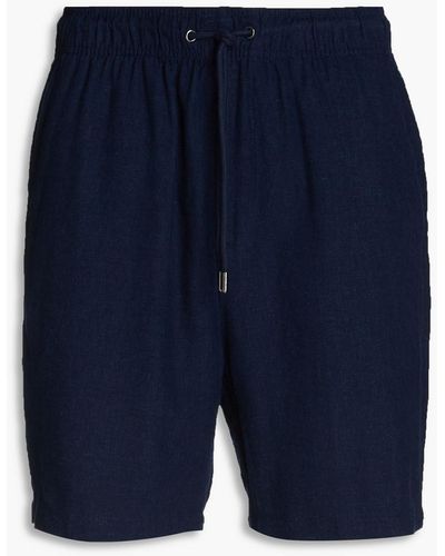 Onia Linen-blend Drawstring Shorts - Blue