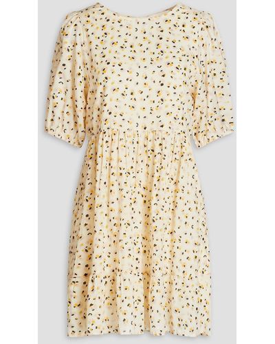 Ba&sh Beth Printed Cotton-blend Voile Mini Dress - Natural