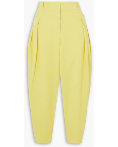 Stella McCartney Cropped Stretch-cotton Twill Tapered Cargo Trousers - Yellow
