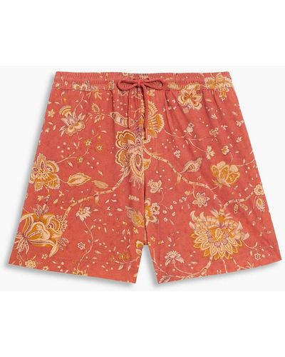 Zimmermann Short-length Floral-print Swim Shorts - Red