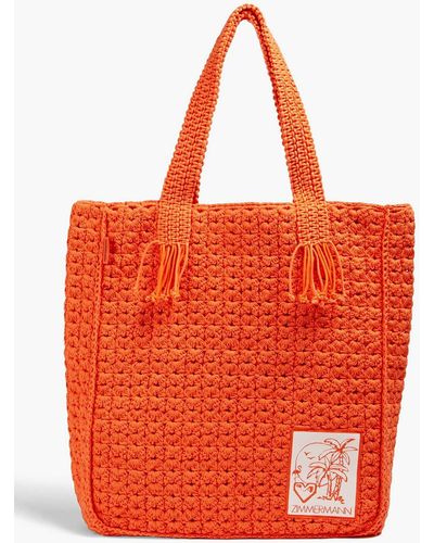 Zimmermann Crocheted Cotton Tote - Red