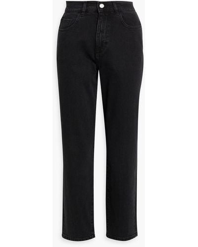 DL1961 Sydney Cropped High-rise Tapered Jeans - Black