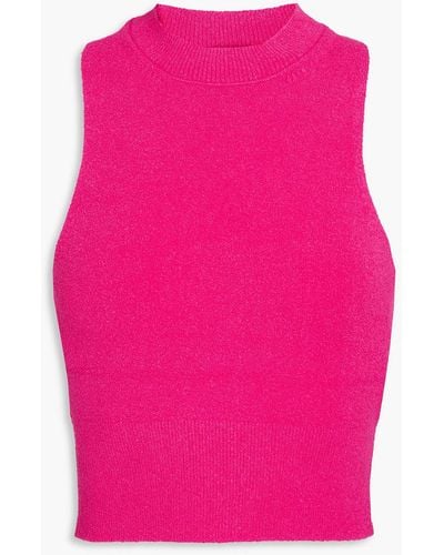 Jonathan Simkhai Tatyana Cropped Bouclé-knit Top - Pink