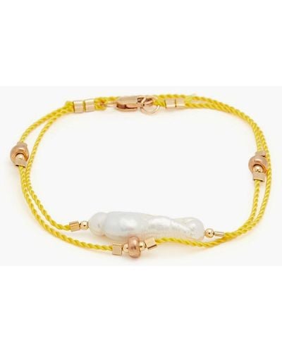Zimmermann Rose Gold-tone Faux Pearl Cord Wrap Bracelet - Yellow