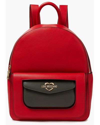 Love Moschino Faux Leather Backpack - Red