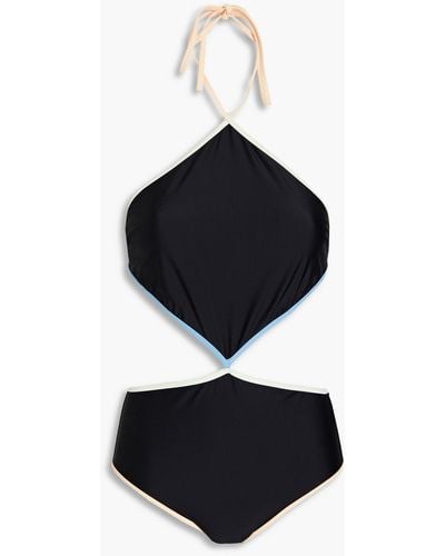 Rosetta Getty Cutout Halterneck Swimsuit - Black
