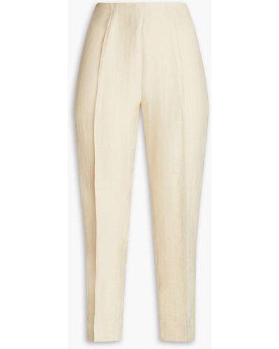 Gentry Portofino Woven Slim-leg Trousers - White