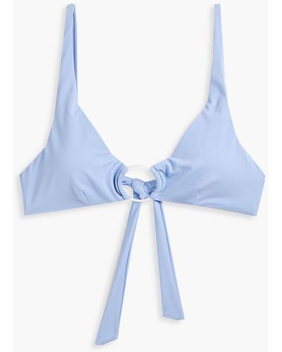 Onia Jade Ring-embellished Triangle Bikini Top - Blue
