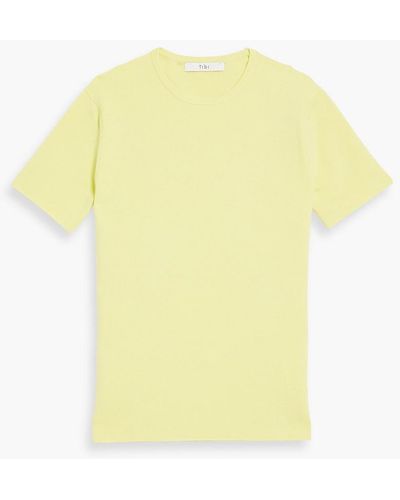 Tibi Stretch-cashmere T-shirt - Yellow