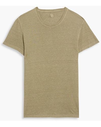 120% Lino Linen And Cotton-blend Jersey T-shirt - Green