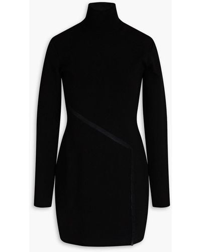 Zeynep Arcay Knitted Turtleneck Mini Dress - Black