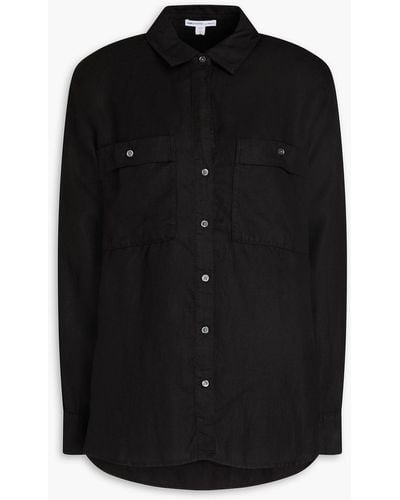 James Perse Lyocell And Linen-blend Shirt - Black