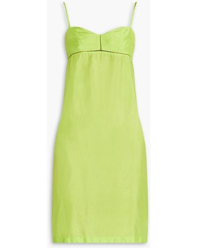 Dries Van Noten Slip dress in minilänge aus seidensatin - Grün