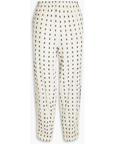 Tory Burch Fil Coupé Cotton-gauze Tapered Trousers - White
