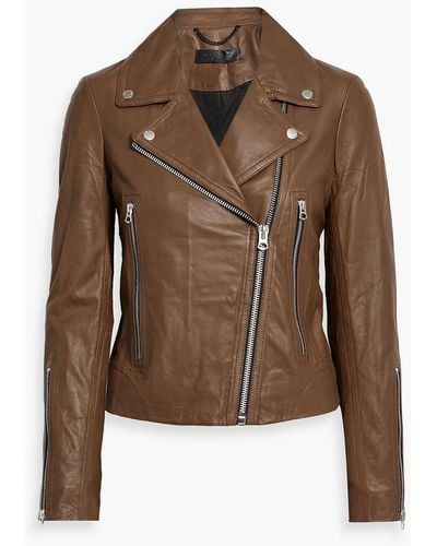 Rag & Bone Mack Leather Biker Jacket - Brown
