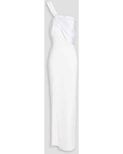 Rasario One Shoulder Cutout Satin-crepe Gown - White