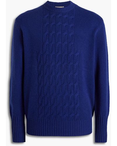 N.Peal Cashmere Cable-knit Cashmere Jumper - Blue