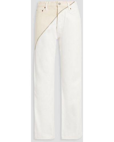 EB DENIM Gemini Zip-embellished High-rise Straight-leg Jeans - White