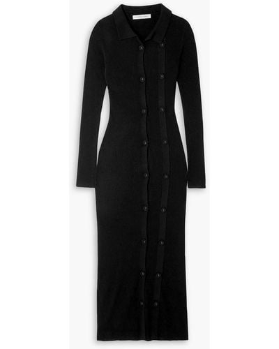 Christopher Esber Ribbed-knit Maxi Dress - Black