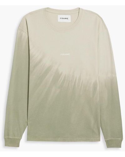 FRAME Printed Cotton-jersey T-shirt - Green