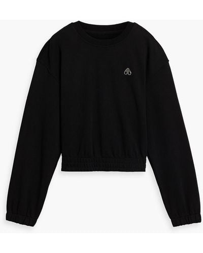Moose Knuckles Wentzel Embellished Cotton-jersey Sweatshirt - Black