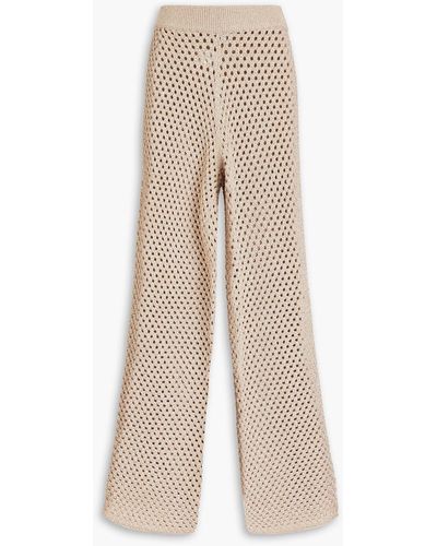 Solid & Striped The Gretchen Crochet-knit Wide-leg Trousers - Natural