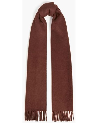 Sandro Frayed Wool And Cashmere-blend Scarf - Purple