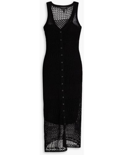 Rag & Bone Mae Open-knit Cotton-blend Midi Dress - Black