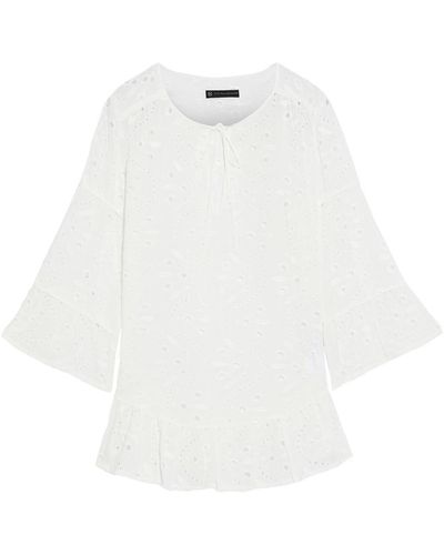 ViX Bordado Ruffle-trimmed Broderie Anglaise Coverup - White