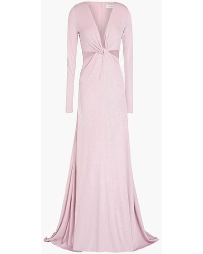 Halston Andie Twisted Jersey Gown - Purple