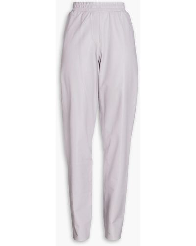 Zeynep Arcay Leather Tapered Trousers - Purple