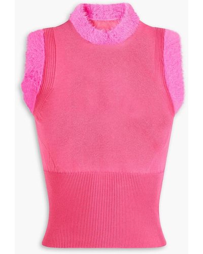 Jacquemus Ascosu Brushed Cotton-blend Vest - Pink