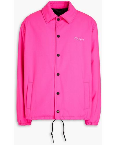 MSGM Embroidered Wool-blend Jacket - Pink