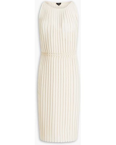 Theory Pleated Crepe Dress - White