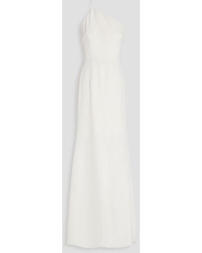 Maria Lucia Hohan Robe aus seiden-crêpe mit asymmetrischer schulterpartie - Weiß