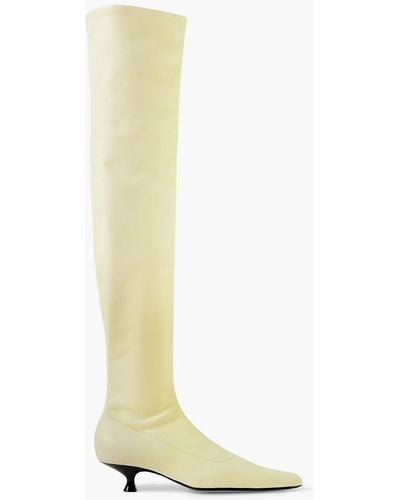 Khaite Volos Leather Over-the-knee Boots - White