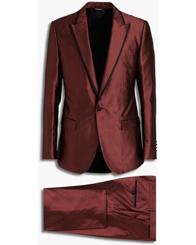 Dolce & Gabbana Slim-fit Silk-shantung Suit - Multicolour